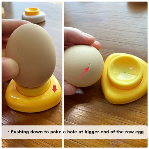 Yellow Jawbush Magnetic Egg Piercer - BPA-Free Plastic, Safety Lock, Prevent Shell Cracking