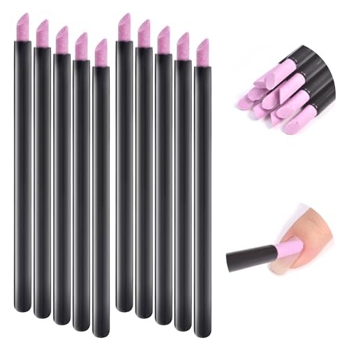 10Pcs Pumice Stone Nail File Cuticle Remover Pen Manicure Tool