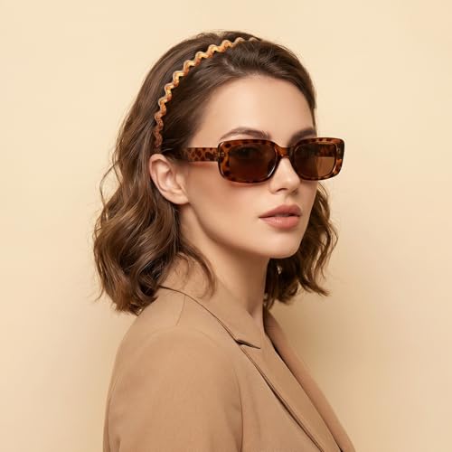 Amabro 4-Pack Wavy U-Shaped Hair Comb Headbands Non-Slip Plastic Hair Bands