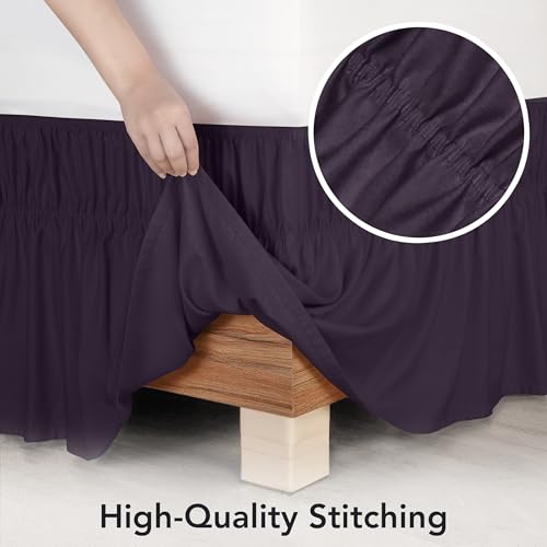 Utopia Bedding Wrap Around Queen Bed Skirt - 16 Inch Drop, Purple