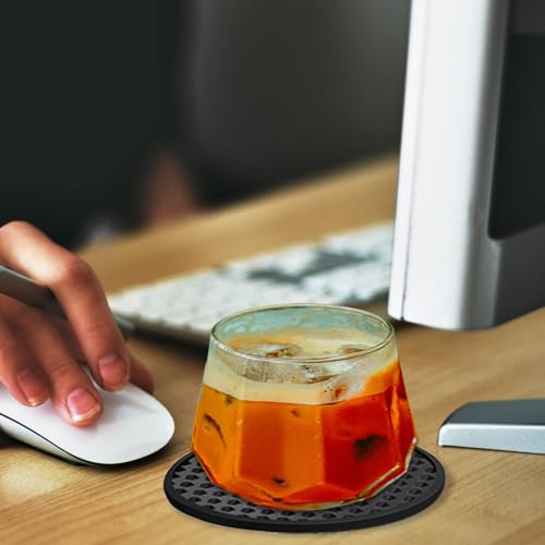 Heat Resistant Silicone Coasters 6 Pack with Holder - Non-Slip