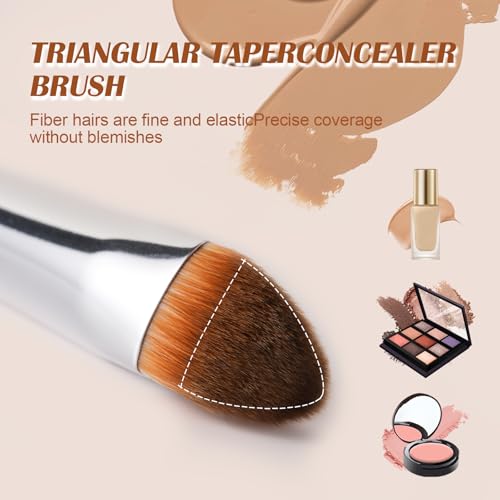 Triangle Concealer Brush for Under Eye Dark Circles & Blemishes - Soft Dense Synthetic Makeup Brush