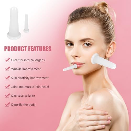 Silicone Facial Cupping Set - 2 Pcs Anti-Aging Face Massage Tool White