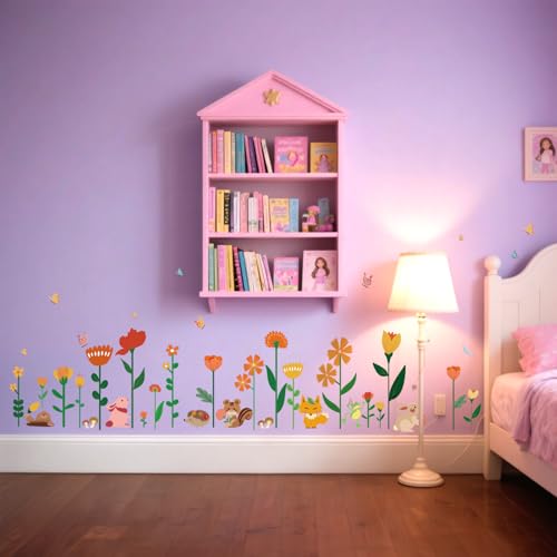 Floral Wall Stickers for Kids Room - Removable & Waterproof Decor