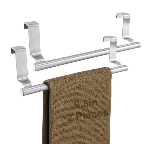 Mziart 9-Inch Over-the-Cabinet Door Towel Bar - 2 Pack Stainless Steel Rack
