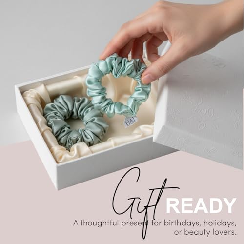 HAI LIL' SILKY Silk Scrunchie Elastic Hair Tie Aqua