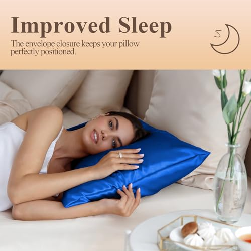 Royal Blue Satin Pillowcase Set - Standard Size (20x26 in) - 2 Pack