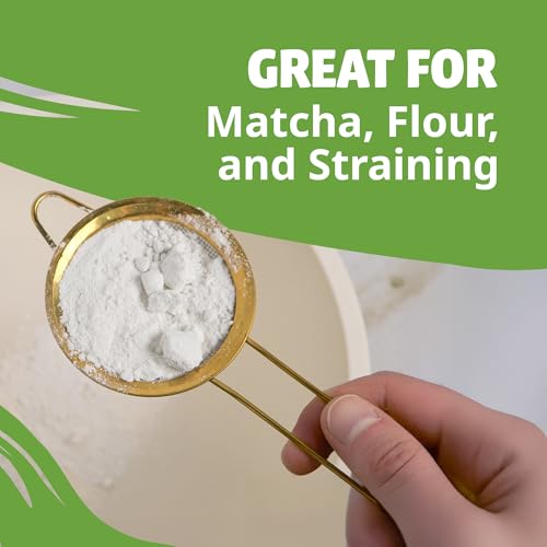 BlendWell Gold Fine Mesh Sifter - Stainless Steel Strainer for Matcha & Flour