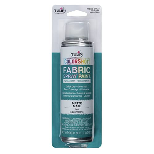 TULIP ColorShot Fabric Spray Paint Matte Teal 3 oz - Washable & Quick-Dry