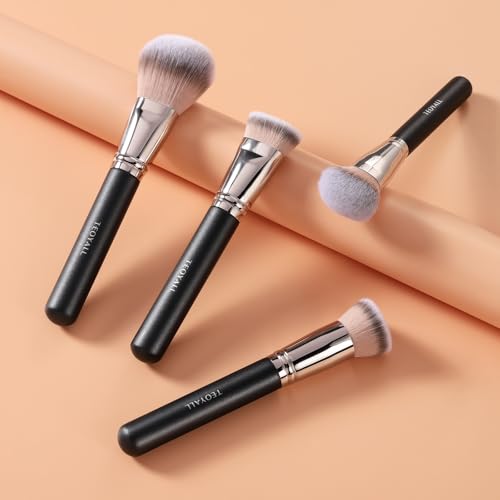 TEOYALL Domed Foundation Brush - Soft Synthetic Blending & Buffing Brush