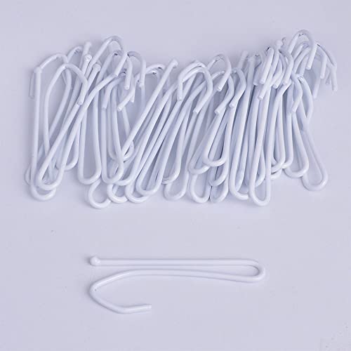 Ailejia Metal Curtain Hooks - 60 Pcs Long S-Prong Drapery Hooks