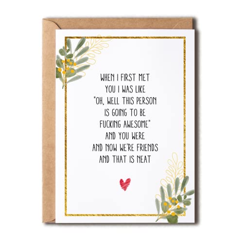 Funny Anniversary Friendship Card for Best Friend - Sarcastic Gift