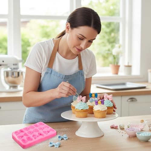 Silicone Bow Fondant Molds - 2 Pack for Baking & Crafts