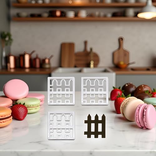 4-Piece Plastic Fence Fondant Molds for Cake & Cookie Borders