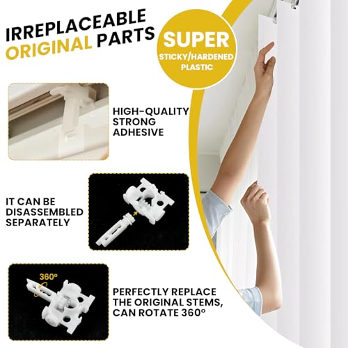 12 Sets Vertical Blind Repair Kit 0.19"W x 1.18"H with Stems, Gears & Pulleys