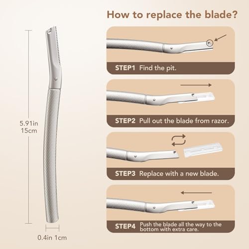 BoxedHome Eyebrow Razor with 11 Blades & Travel Case for Women and Men