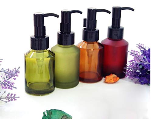 MZUU 60ml Refillable Amber Glass Pump Bottle for Lotion and Serum