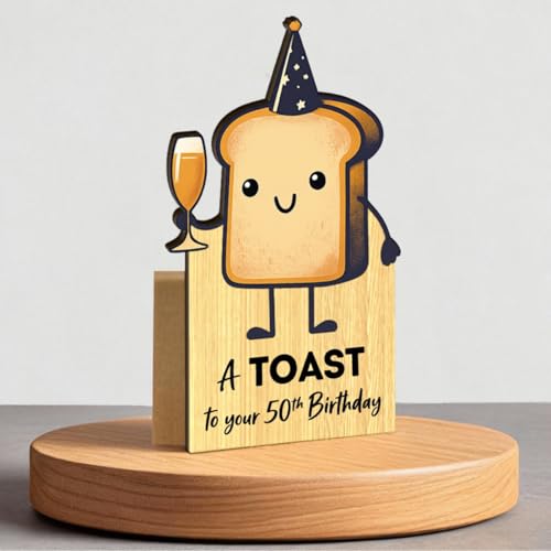 Funny 50th Birthday Wooden 3D Greeting Card for Men and Women