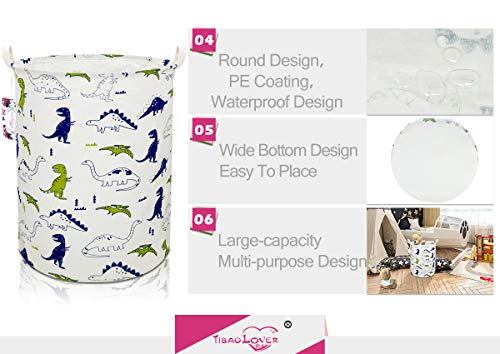 Polychrome Dinosaurs Laundry Basket - Kids Hamper & Toy Storage