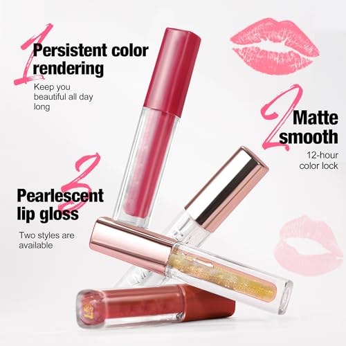 BEUKING Matte Liquid Lipstick Set 4-Piece Waterproof Long-Lasting Lip Gloss