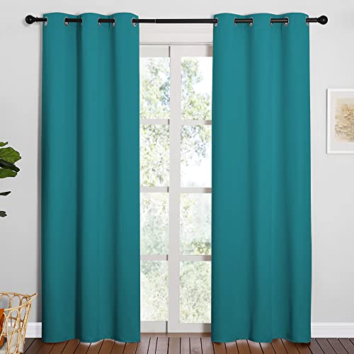 NICETOWN Blackout Curtains - 2 Panels, 42"W x 84"L, Peacock Teal