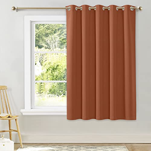 NICETOWN Burnt Orange Thermal Insulated Curtains 70"W x 63"L - Room Darkening Drapes