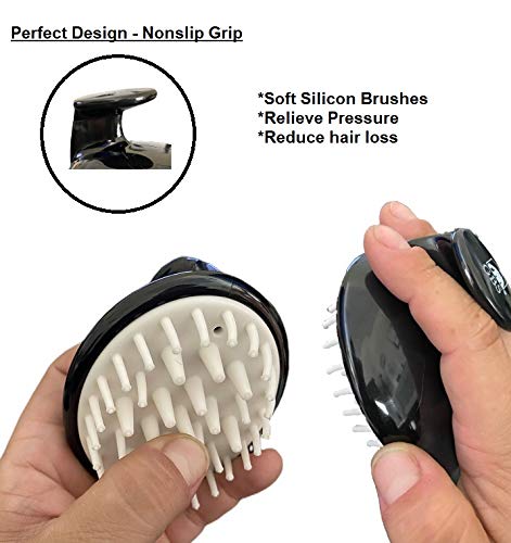 G.B.S Hair Scalp Massager & Shampoo Brush - Black and Red