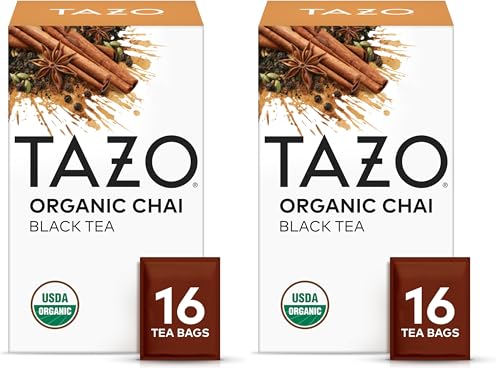 TAZO Regenerative Organic Chai Black Tea Bags, 16 Count (Pack of 2)