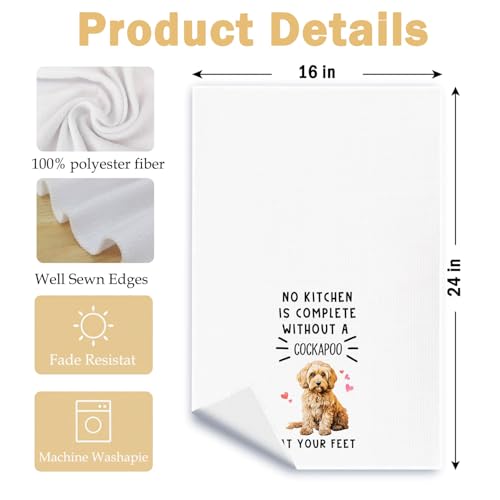 Funny Cockapoo Kitchen Towels - Decorative & Quick-Dry, 16x24
