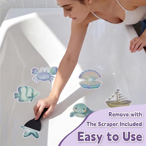 Secopad Non-Slip Bathtub Stickers - Ocean Life Design, 20PCS