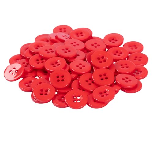 80PCS 5/8 Inch Red Sewing Buttons Kit for Crafts & DIY Projects
