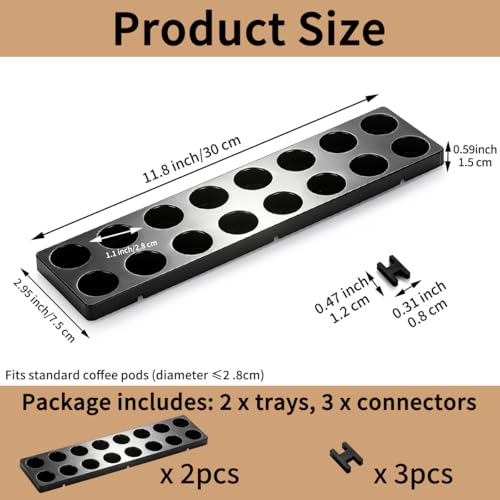 Berglander Coffee Pod Holder for Nespresso Original, 32 Pod Drawer Organizer