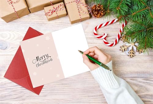 JUESMOS Teacher Christmas Card with Envelope, Thank You Greeting Card