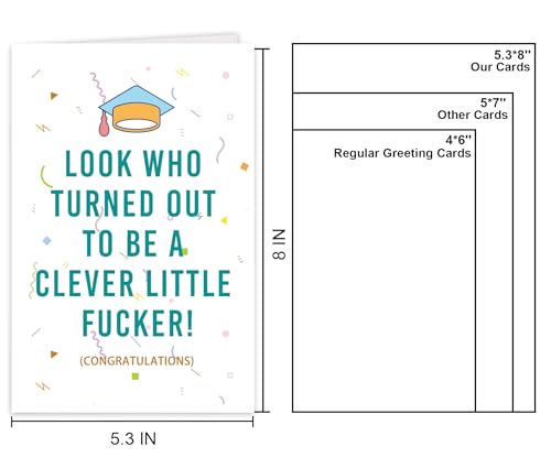 Funny Graduation Card for Him/Her - Humorous Congrats Gift