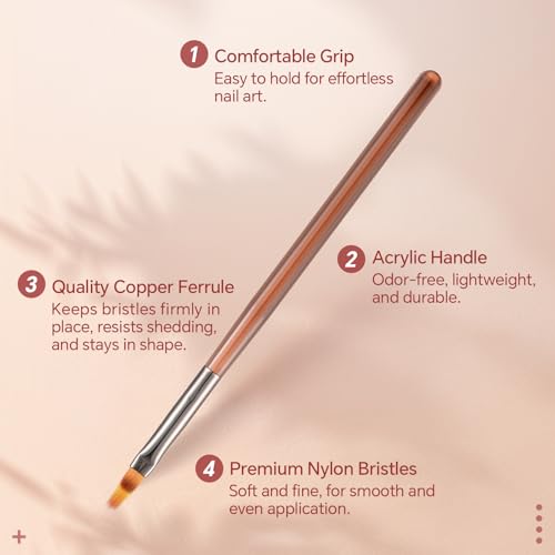KAZIPOP 9Pcs Nail Art Brushes Set Professional Gel Painting Design Tools