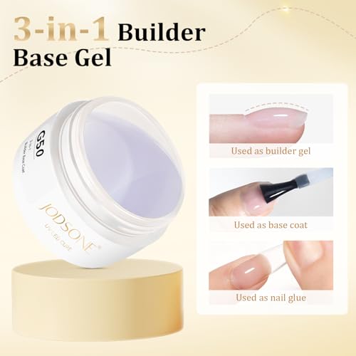 JODSONE 3-in-1 Clear Builder Gel 15g - Nail Strengthening Base & Thickening Solution