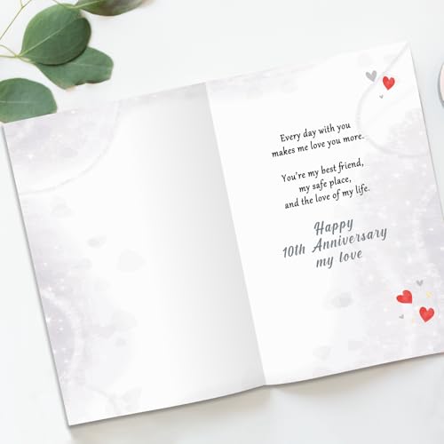 Romantic 10th Anniversary Card for Husband - Model BX289