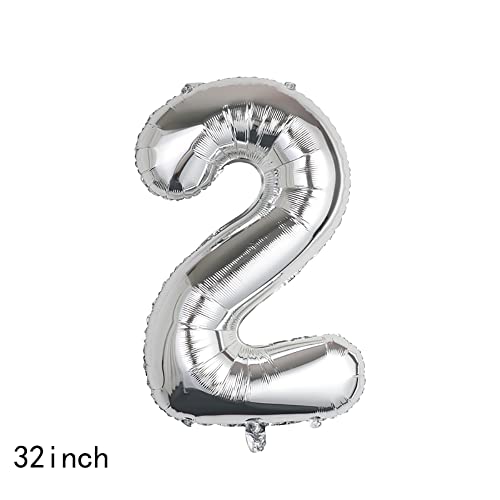 32-Inch Silver Number 27 Balloon with Mini Crown for Birthday Parties