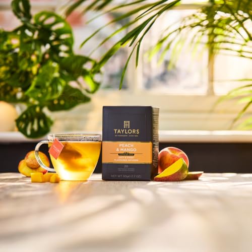 Taylors of Harrogate Peach & Mango Herbal Tea - 20 Individually Wrapped Teabags