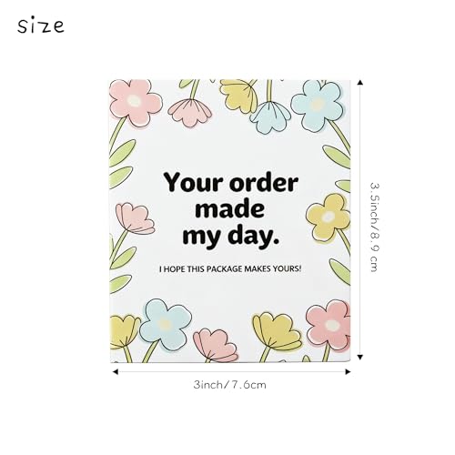 160-Pack Floral Thank You Cards for Small Business - 3" x 3.5" Packaging