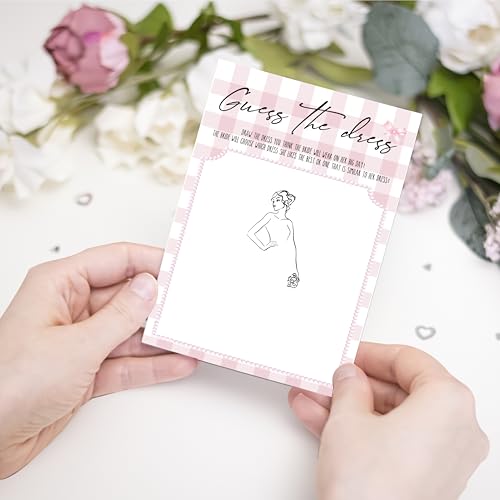Blush Pink Bow Bridal Shower Game Cards - Find The Dress 25 Pack