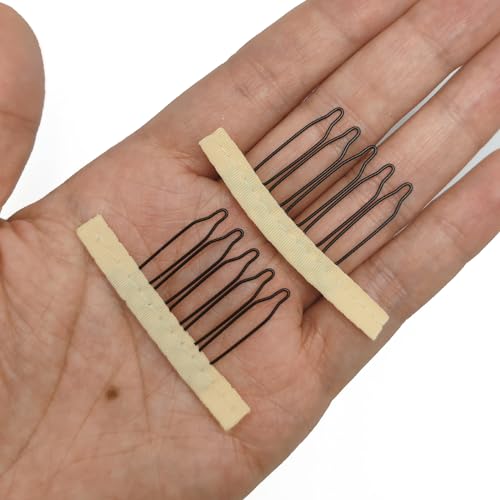 Blonde Wig Clips with Steel Teeth & Cloth 20 Pcs - 5-Tooth Combs