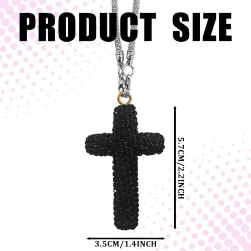 Crystal Cross Car Rearview Mirror Pendant - Faith Decoration