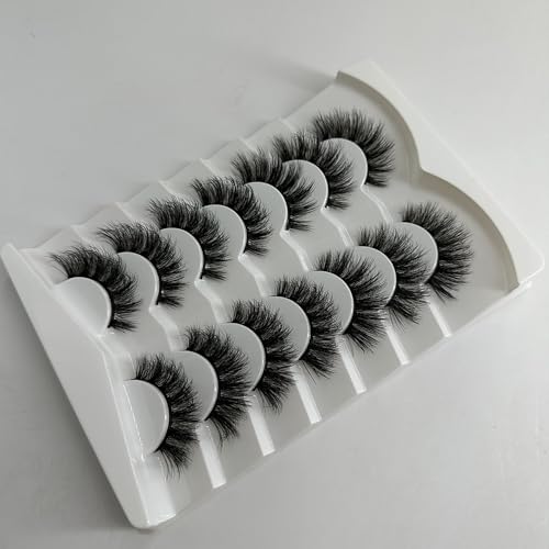 MYMYDA Fluffy False Eyelashes Natural Look Wispy 5D Strip Lashes