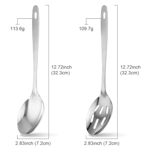 Kirecoo 2PCS Stainless Steel Serving Spoons Set - Silver