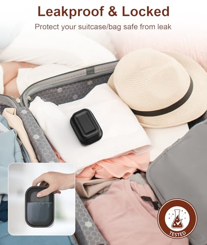 Quatish Leakproof Travel Soap Dish with Lid - Medium Black Bar Soap Holder