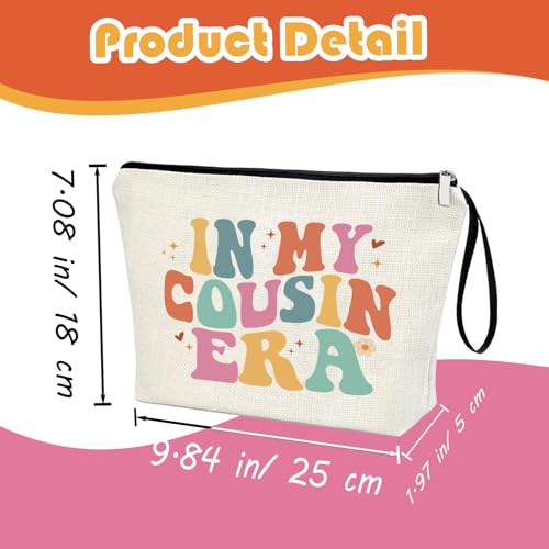In My Cousin Era Makeup Bag - Linen Cosmetic Pouch Gift for Women