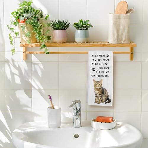 Tabby Cat Kitchen Towels - Funny Hand Towel for Cat Lovers, 16x24in