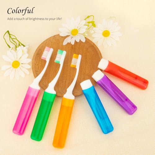 Travel Toothbrush 4 Pack - Folding Soft Mini Toothbrush Set with Case
