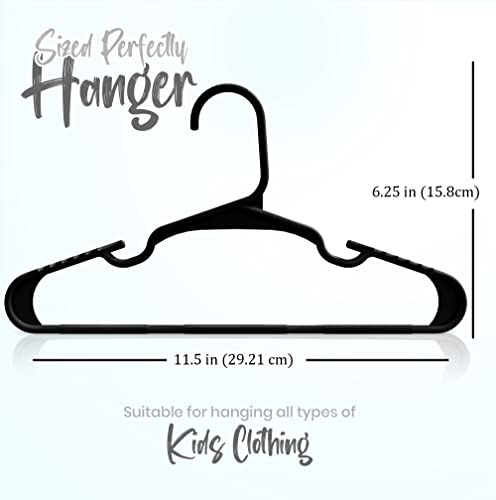 Utopia Home Kids Hangers Pack of 20 - 11.5 Inch Non-Slip Baby Closet Hangers Black